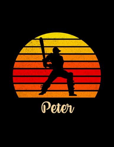 Peter Name Gift Personalized Cricket Lined Notebook, Daily Journal For Sport Lovers: Hour, Meal, 8.5 X 11 Inch, Pretty, Planning, 21.59 X 27.94 Cm, Meeting, A4, Over 100 Pages, To Do List