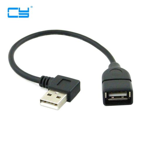 Câble d'extension USB 0.2 A M/F mâle à femelle, cordon à angle droit de 90 degrés, 20cm 40cm, 2.0 M