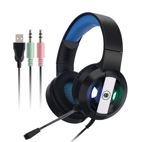 Casque de Gamer filaire avec lumière Led, avec Microphone, pour système Windows, ordinateur, basse, stéréo, PC, cadeau