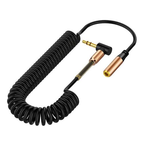 Câble Audio rétractable à ressort coudé de 3.5mm, cordon d'extension Audio adapté aux haut-parleurs de téléphone portable et d'ordinateur