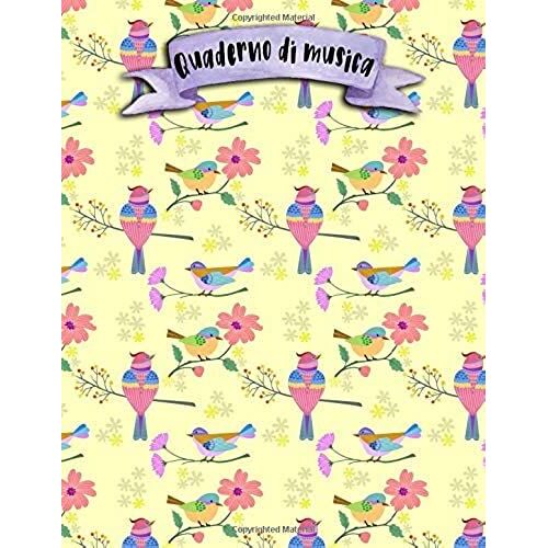 Quaderno Di Musica: A4 -108 Pagine - 12 Pentagrammi Per Pagina - Animali