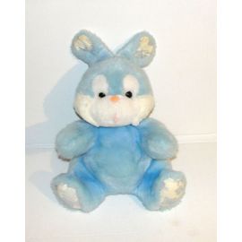 Lapin Bleu Blanc Range Pyjama Nounours Grande Peluche Lapin 44 Cm Vintage