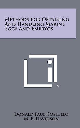 Methods For Obtaining And Handling Marine Eggs And Embryos