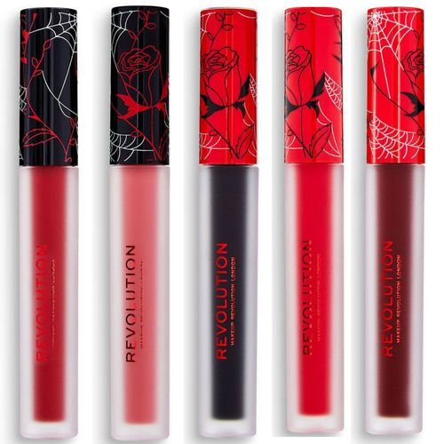 Makeup Revolution - Lot De 5 Rouge À Lèvres Liquides Vinyl - Nightmare/Bewitched /Horror/Haunted/Scream - 