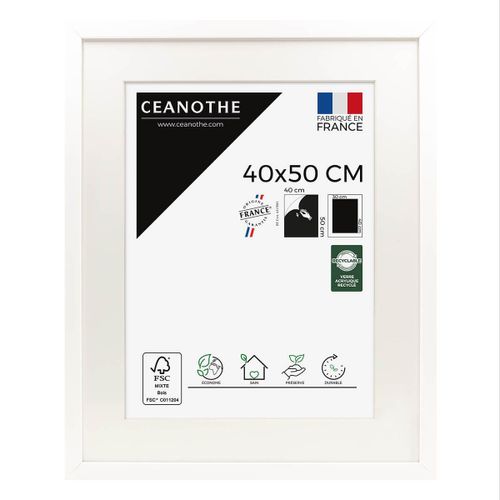 Cadre photo Milan blanc 40x50 cm avec passe-partout