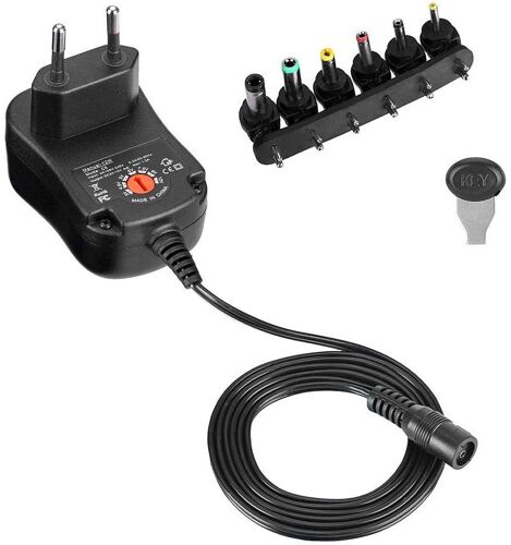 Adaptateur Secteur Chargeur, Universel 12W/30W 8.4V 3V 4.5V 5V 6V 7.5V 9V 12V 1000mA 1A 2000mA 2A Remplacement de Commutation à Tension Multiple régulé