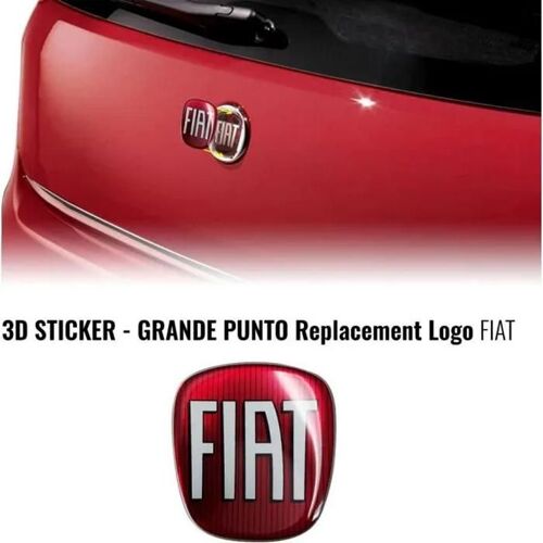 Autocollant Fiat 3d Remplacement Logo Pour Grande Punto, Arrière