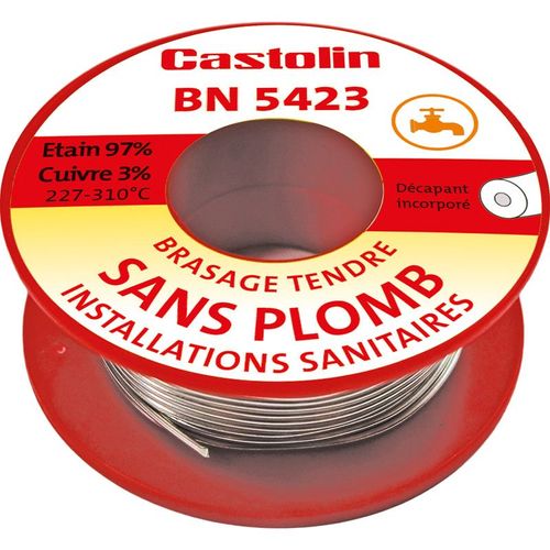Bobine de fil d'étain avec décapant Castolin diametre 2mm