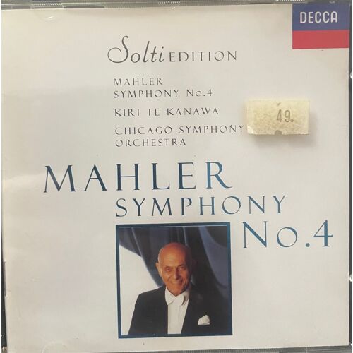 Gustav Mahler (1860-1911) : Quatrieme Symphonie No 4 (1900) Kiri Te Kanawa Soprano Chicago Symphony Orchestra Orchestre Symphonique De Chicago Dir Sir Georg Solti