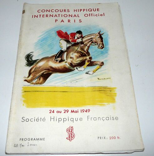 Concours Hippique International Officiel Paris Du 24 Au 29 Mai 1949