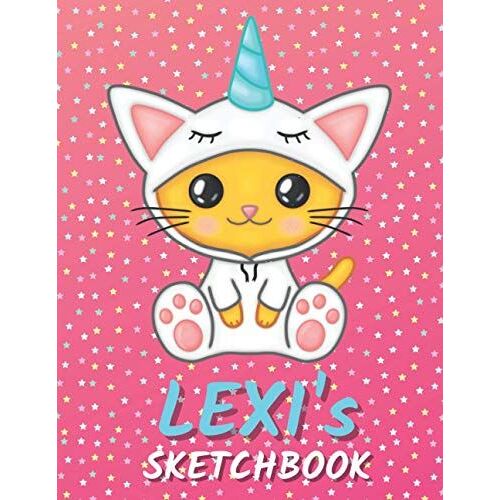 Lexi's Sketchbook: Cute Unicorn Personalized Notebook For Drawing, Writing, Doodling And Sketching Gift For Lexi