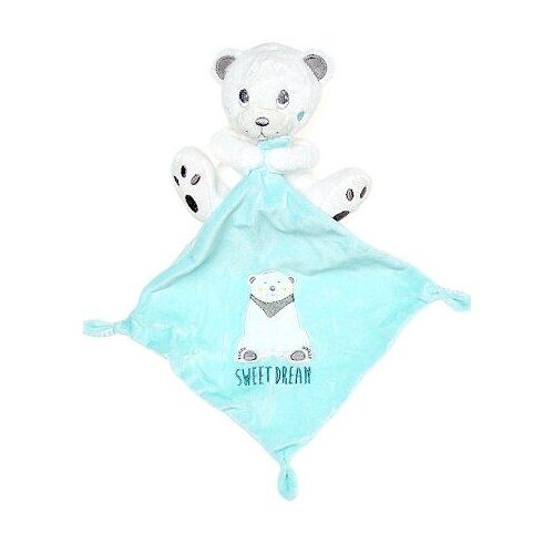 Doudou Ours Blanc Simba Toys Benelux Peluche Ourson Blanc Mouchoir Bleu Ours Polaire Sweet Dream Jouet Bébé Eveil Naissance