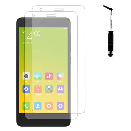 Lot / Pack De 2 Films Pour Xiaomi Redmi 2/ Redmi 2a/ Hongmi 2/ Redmi 2 Prime Protection D'écran Clear Transparent + Mini Stylet