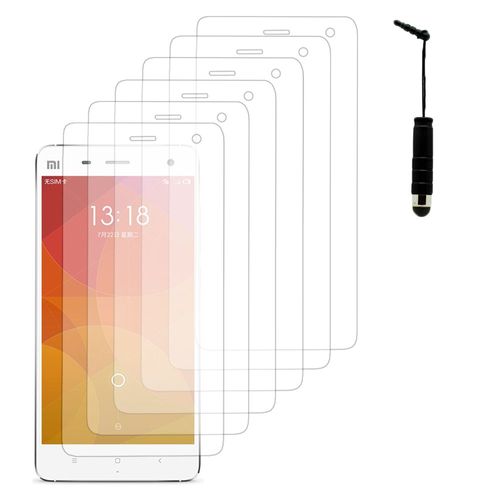 Lot / Pack De 6 Films Pour Xiaomi Mi 4/ Mi 4 Lte Protection D'écran Clear Transparent + Mini Stylet