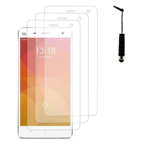 Lot / Pack De 3 Films Pour Xiaomi Mi 4/ Mi 4 Lte Protection D'écran Clear Transparent + Mini Stylet