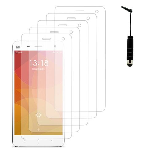 Lot / Pack De 5 Films Pour Xiaomi Mi 4/ Mi 4 Lte Protection D'écran Clear Transparent + Mini Stylet