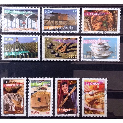Série La France À Vivre 2003 - N° 3559 3560 3561 3562 3563 3564 3565 3566 3567 3568 Obl - Cote 7,00 - France Année 2003 - Brn83 - N31588