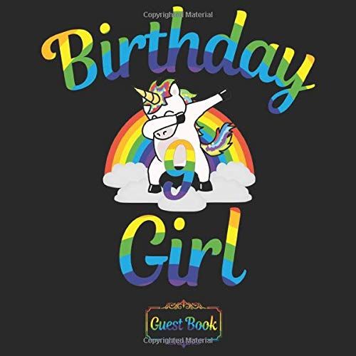 All In One 9th Birthday Girls 9 Years Old B-Day Guest Books, Gifts Tracker Log & Keepsake Pages - 120 Pages Of Guests Special Wishes, Memory Pictures Pages For Lasting Keepsake & Gift Registry - Dabbi