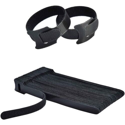 Lot de 50 serre-câbles réutilisables - Bandes Velcro réglables - Avec boucle pour câbles TV, câbles et organisation de bureau