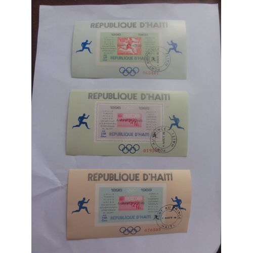  Blocs Timbre Jeux De Mexico  Haiti 1968