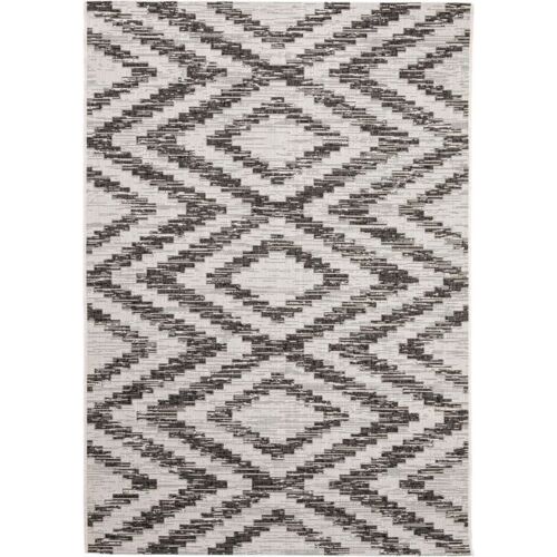 Tapis D'extérieur Cleo Blanc & Noir 200x290 Cm - Tapis Outdoor Pour Balcon, Terrasse Et Jardin