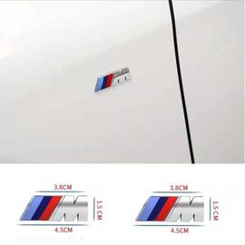 2x ///M Bmw Aile Latérale Sport Performance Logo Emblème Badge Chrome Argent 45mm X 15mm