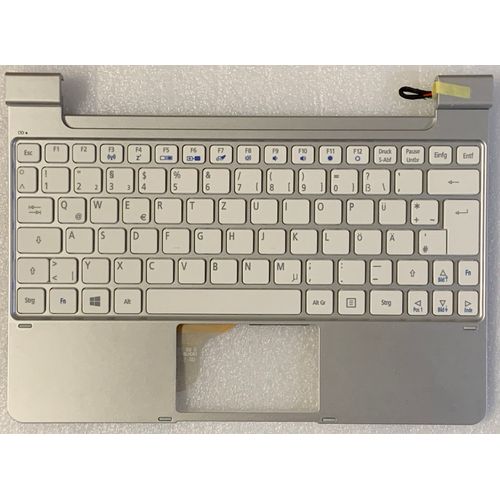 Clavier Qwertz Allemand Acer Tablet Iconia W510 W510P W511 W511P 60.L0MN5.009 TOPCASE Blanc / Argenté