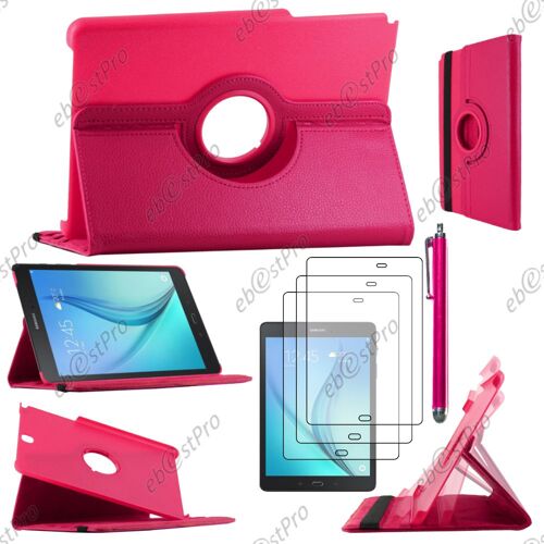 ebestStar ® Housse Coque Etui PU cuir rotatif avec support à rotation 360° pour Samsung Galaxy Tab A 9.7 T550, & S Pen P550, Couleur Rose + Stylet 3 Film