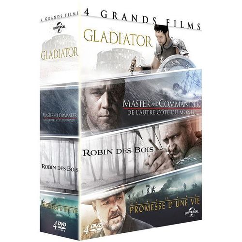 Russell Crowe - 4 Grands Films : Gladiator + Master And Commander + Robin Des Bois + La Promesse D'une Vie - Pack