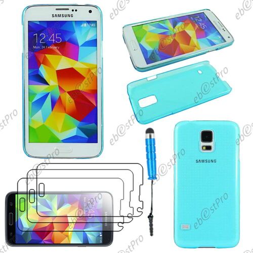 ebestStar ® Coque Rigide Ultra fine crystale polycarbonate Etui Housse Effet Transparent pour Samsung Galaxy S5 SM-G900F, G900, G900H, Couleur Bleu + Mini Stylet 3 Film