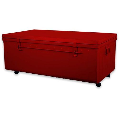 Table Basse En Acier Sur Roulettes Habitat 90 Cm Rouge