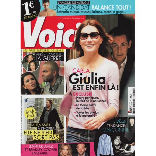 Voici / 22-10-2011 N°1250 : Carla Bruni (4p) - Laura Smet (1,5p) - Adeline Blondieau (1p)