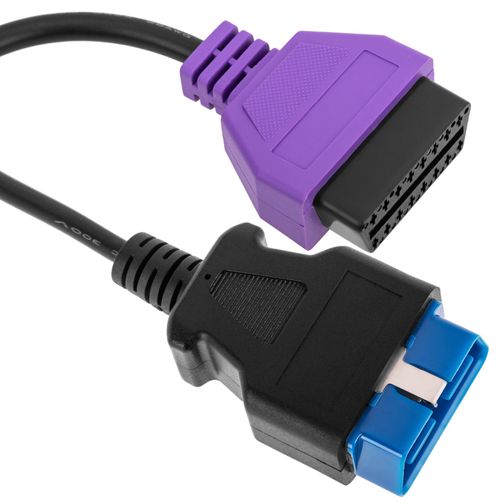 Câble De Diagnostic Obd2 Violet 16 Broches Mâle Compatible Avec Le Logiciel Fiat Ecu Scan