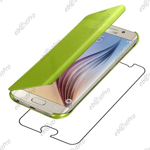 Ebeststar ® Housse Coque Etui View Clear Cover Miroir Pour Samsung Galaxy S6 Sm-G920f, G920, Couleur Jaune + Film Protection D'écran