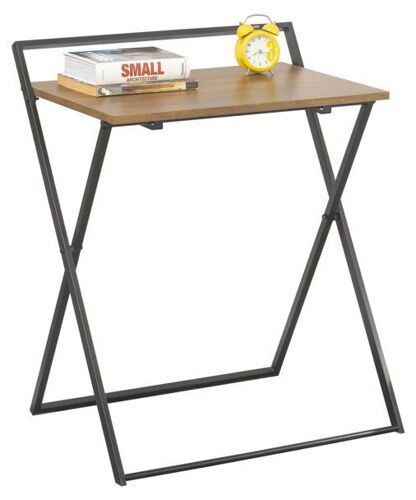 SoBuy FWT88-FBureau Pliant pour Petits Espaces, Bureau d'Ordinateur Table dEtude Bureau Portable à Domicile, Salon, Chambre, Aucun Assemblage Requis Design Industriel