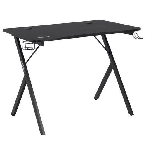 Bureau Gamer Avec Porte-Gobelet Et Porte-Casque 100x60x75 Cm Noir