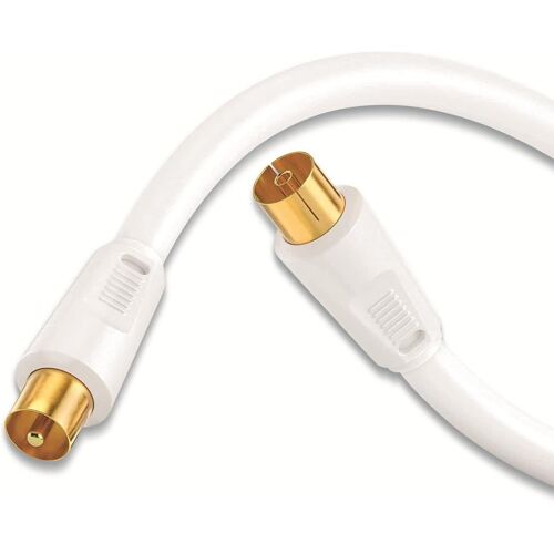 Câble d'antenne SAT Câble coaxial Câble satellite avec Ferrite TV blindé 4 fois,pour HDTV,récepteur,Internet,satellite,DAB,radio,7,5m(Q793)
