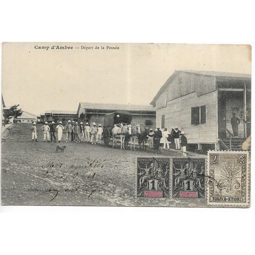 Cp Madagascar, Camp D'ambre ( Timbres Coloniaux)