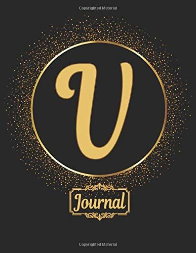 Classic V Monogram Initial Letter V Diary Journal Notebooks Gifts For Girls, Boys, Women & Men Who Like The Color Gold, Writing & Note Taking - 120 Pages Of Journal Layout Blank Lined Note Book, Journ