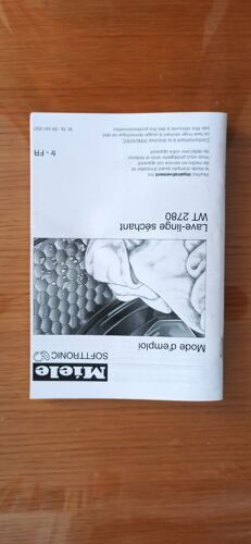 Notice pour lave linge séchant MIELE WT2780 - mode d'emploi