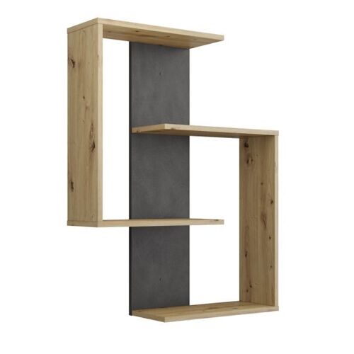 Etagère design 65x19,7x84,9 cm chêne et anthracite
