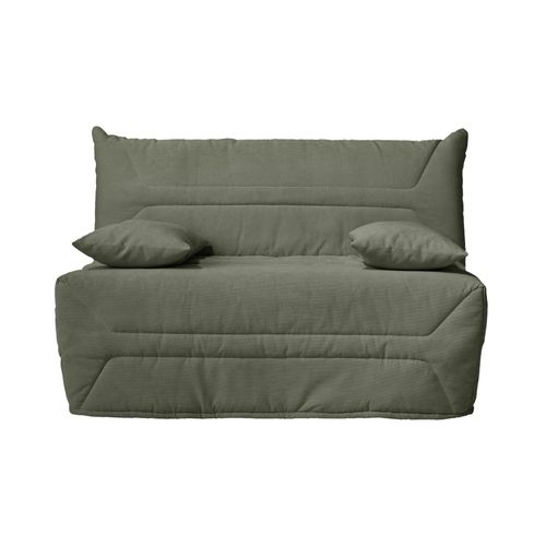Banquette Bz Avec Matelas De 12 Cm Vert Kaki 140 X 190 Cm