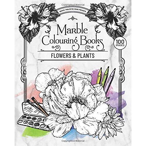 Marble Colouring Books: Flowers & Plants