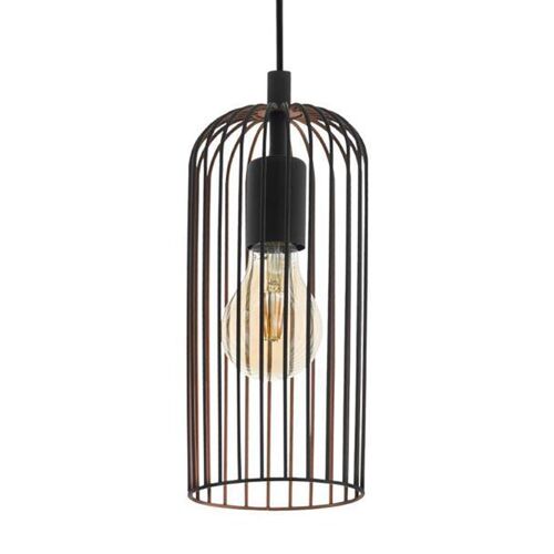 Roccamena Plafonnier Slim Pendant Noir, Cuivre