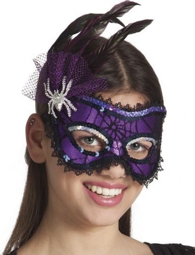 Loup Violet Avec Plumes Araignée Femme Halloween,