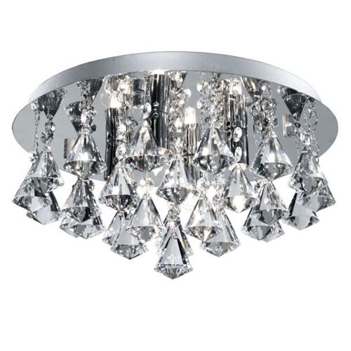 Searchlight Bathroom - Plafonnier De Salle De Bain À 4 Ampoules Chrome, Transparent Et Verre Ip44, G9