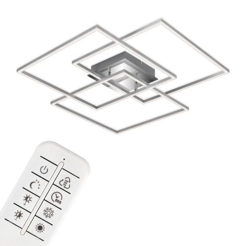 Plafonnier Led Frame Cct, Chromé-Alu, 70x70 Cm