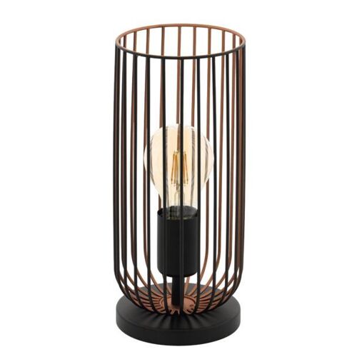 Roccamena Lampe De Table Cylindrique Noir, Cuivre