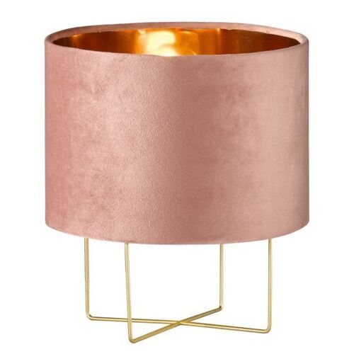 Lampe À Poser Aura, Abat-Jour Velours, 32 Cm, Rose