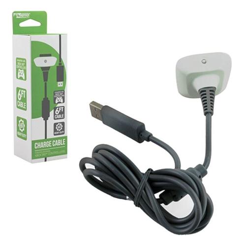 Kmd Câble De Chargement Recharge Chargeur Usb 1,82m Pour Manette Pad Joystick Microsoft Xbox 360 Xbox360, Blanc